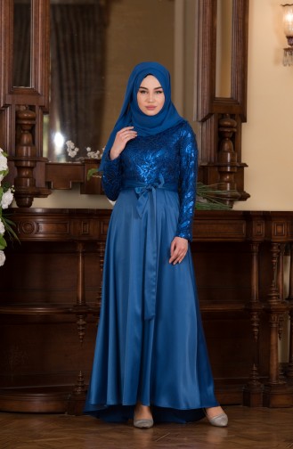 Saxe Hijab Evening Dress 1628-03