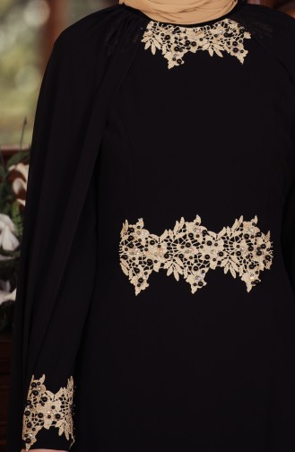 Black Hijab Evening Dress 52674-01