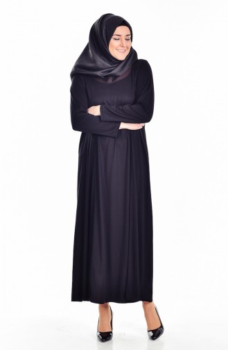 Große Größen Hijab Kleid 4436-04 Schwarz 4436-04