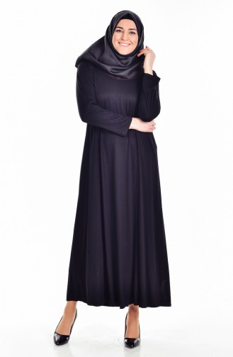 Große Größen Hijab Kleid 4436-04 Schwarz 4436-04