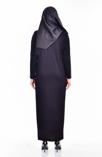 Große Größen Hijab Kleid 4436-04 Schwarz 4436-04