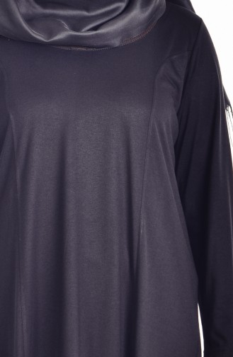 Große Größen Hijab Kleid 4436-04 Schwarz 4436-04