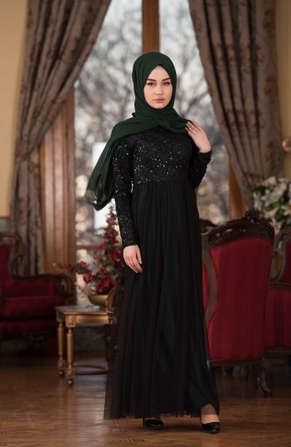 Green Hijab Evening Dress 52665-08