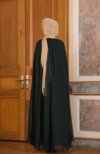 Chiffon Abendkleid mit Perlen  52674-03 Grün 52674-03