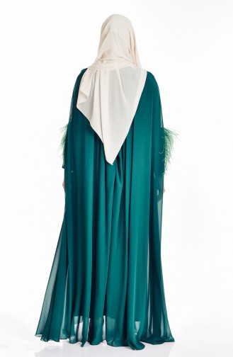 Chiffon Feathered Cloak 2018002-01 Emerald Green 2018002-01