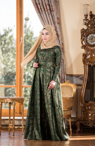 Smaragdgrün Hijab-Abendkleider 7937-05