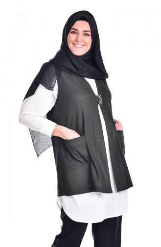 Plus Size Vest with Pockets 2170-01 Emerald Green 2170-01