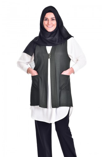 Plus Size Vest with Pockets 2170-01 Emerald Green 2170-01