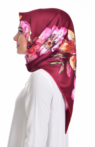 Patterned Rayon Scarf 503146-15 Claret Red 15