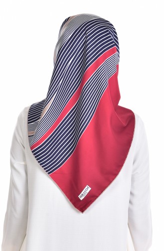 Striped Twill Scarf 503144-08 Claret Red Black 08