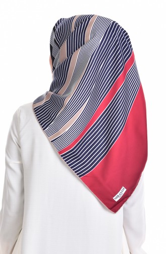 Striped Twill Scarf 503144-08 Claret Red Black 08