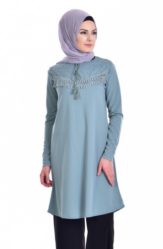 Lace Embroidered Tunic 7577-03 Arabic Green 7577-03