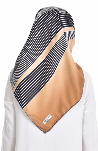 Striped Twill Scarf 503144-01 Mustard Smoked 01