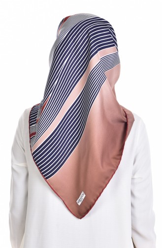 Striped Twill Scarf 503144-07 Coffee Indigo 07