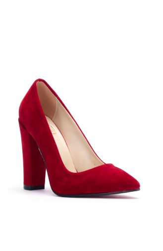 Kadın Stiletto Ayakkabı 569-8-1111-025-13 Kırmızı Süet