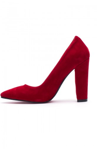 Kadın Stiletto Ayakkabı 569-8-1111-025-13 Kırmızı Süet