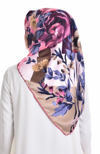 Patterned Rayon Scarf 503146-12 Dark Dry Rose 12