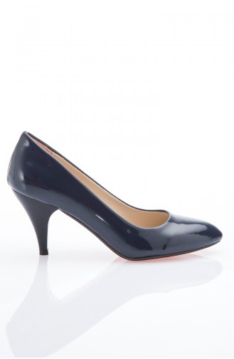 Women Stiletto Shoes 569-8-1111-011-10 Navy Blue Patent Leather 569-8-1111-011-10