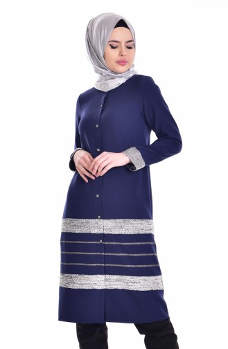 Glittered Tunic 1015-01 Navy Blue 1015-01