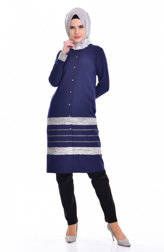 Glittered Tunic 1015-01 Navy Blue 1015-01