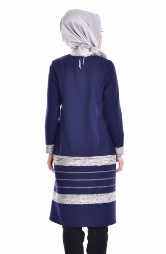 Glittered Tunic 1015-01 Navy Blue 1015-01