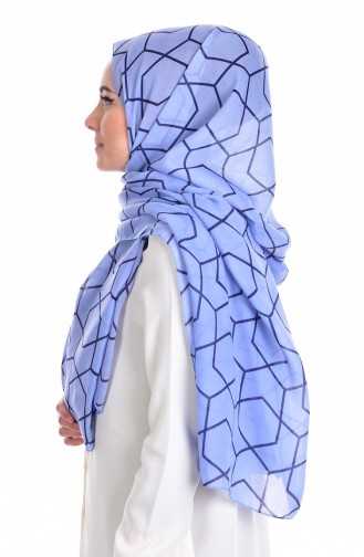Geometrische gemusterte Schal  901238-10 Blau 10