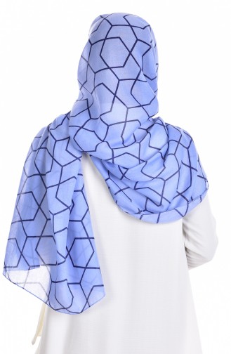 Geometrische gemusterte Schal  901238-10 Blau 10