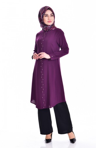 Tunic with Pearls 1207-06 Purple 1207-06