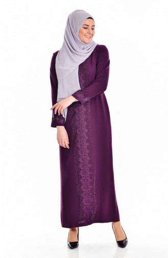 Plum Hijab Dress 6104-01