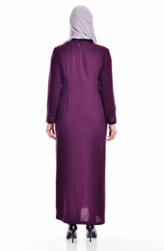 Robe Pierre İmprimé Grande Taille 6104-01 Plum 6104-01