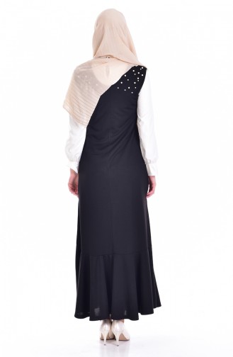 Pearl Inlaid Gilet Dress 7651-02 Black 7651-02