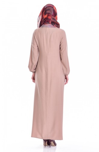 سويد فستان بتصميم قصة واسعة 4074-14 لون بني مائل للرمادي 4074-14