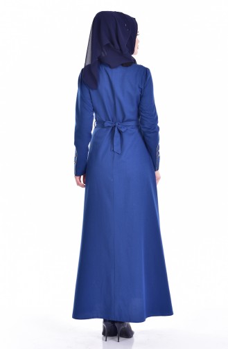 Light Navy Blue Hijab Dress 2244-10