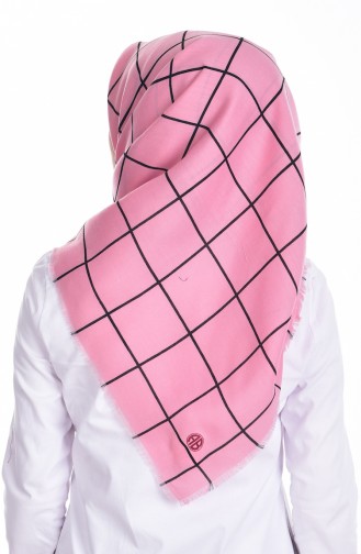 Striped Cotton Scarf 901239-13 Light Pink 13