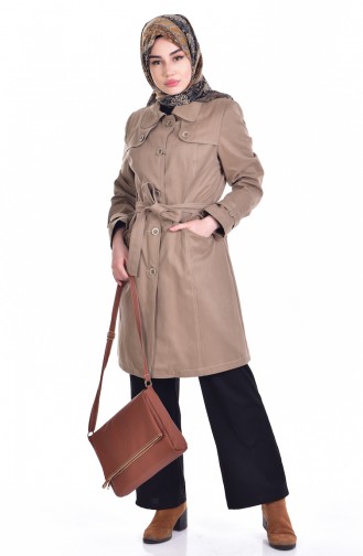 Beige Trench Coats Models 0613-02