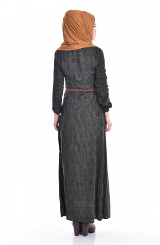 Khaki Hijab Dress 0050-02