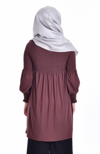 Ruched Tunic 3676-01 Brown 3676-01