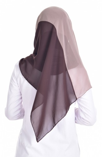 Zweifarbige Chiffon Schal 9915-06 Braun Nerz 9915-06