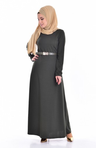 Dark Green Hijab Dress 5135-04