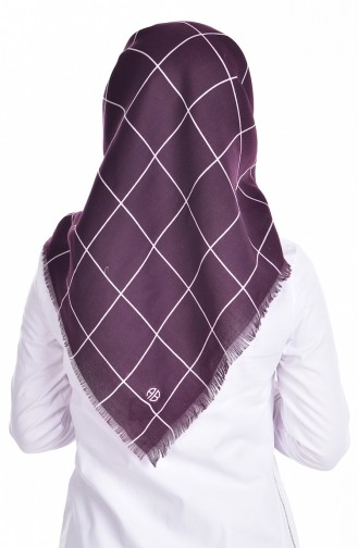 Striped Cotton Scarf 901239-11 Purple 11