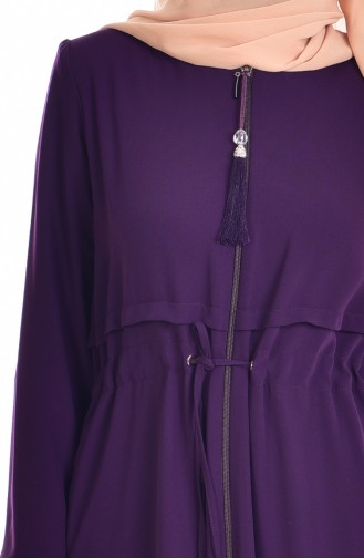 Zippered Abaya 0115-03 Purple 0115-03