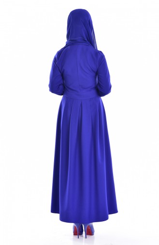 Hijab Kleid mit Knopf 0113-03 Saks 0113-03
