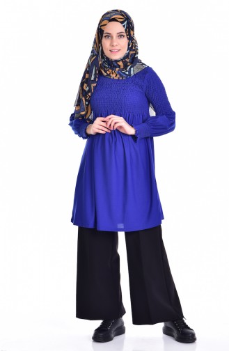 Ruched Tunic 3676-02 Saxe Blue 3676-02