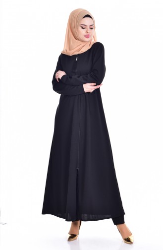 Abaya mit Reißverschluss 1018-01 Schwarz 1018-01