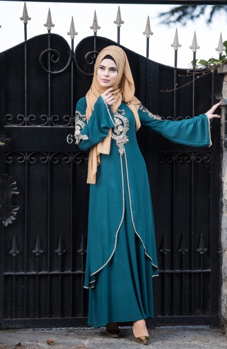 Robe de Soirée Lacée 8392-07 Vert Clair 8392-07