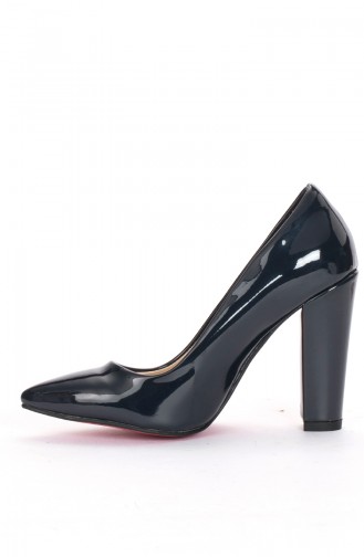 Women Stiletto Shoes 569-8-1111-025-20 Navy Blue Patent Leather 569-8-1111-025-20