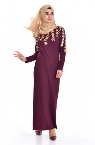 فستان بتصميم مطبع وتفاصيل مميزة  3339-02