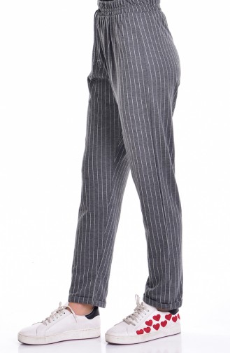 Pantalon a Rayure 1329-01 Gris 1329-01