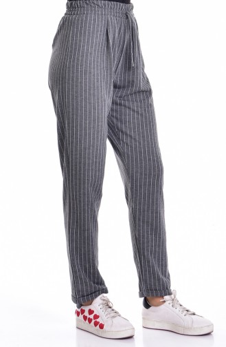 Pantalon a Rayure 1329-01 Gris 1329-01