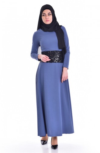 Indigo Hijab Dress 2156-05